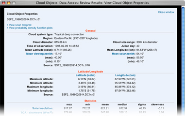 Cloud object properties preview